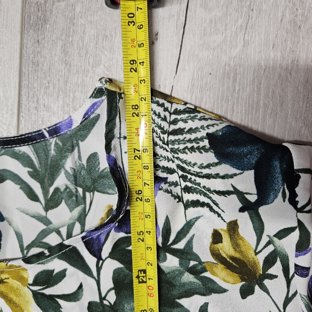 Womens Plus Botanical Floral Top Blouse Size 2X Tiered Sleeve Boho Cottagecore - Picture 6 of 10
